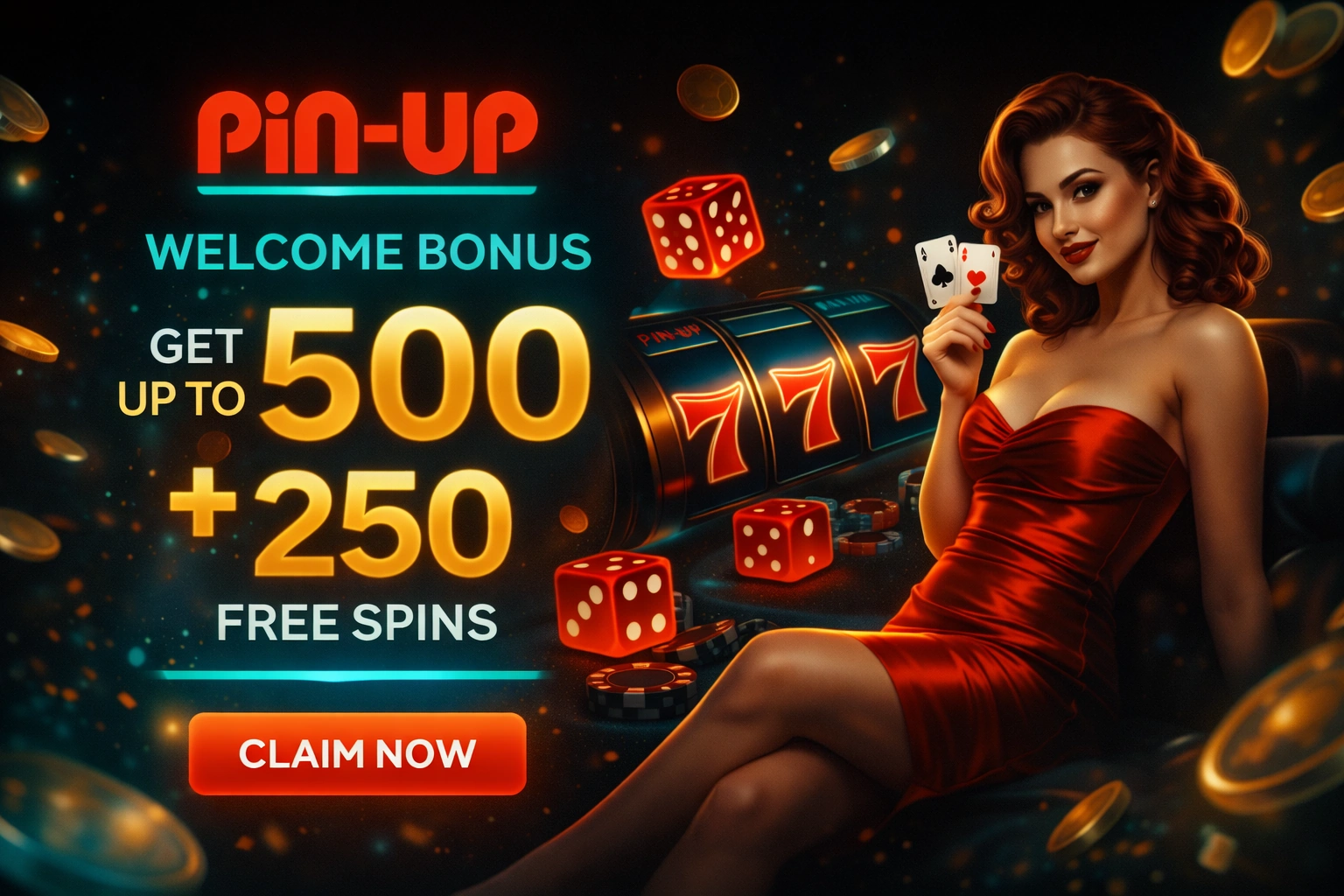 120% bonus + 250 FS xoş gəlmisiniz bonus banneri Pin-Up Casino AZ